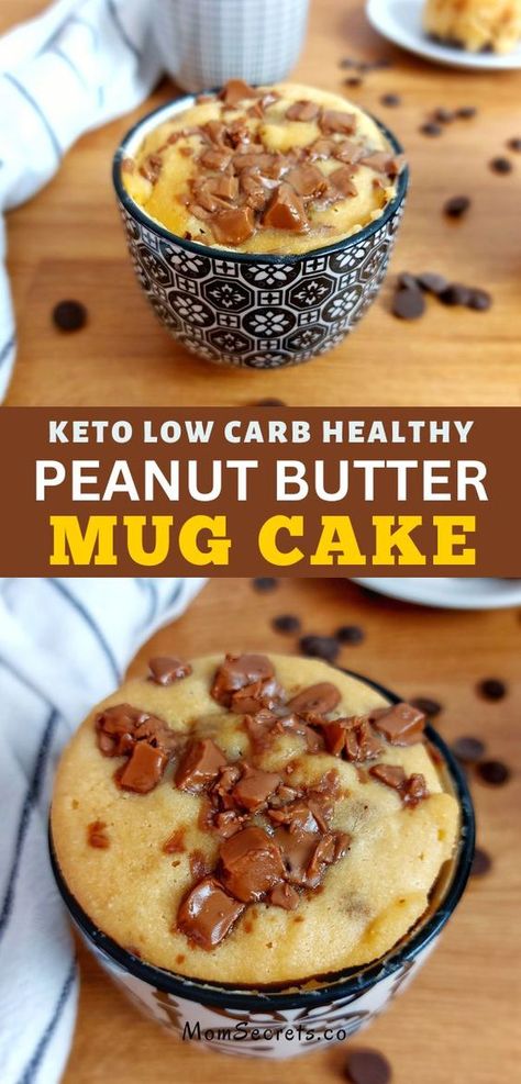 Keto Dessert Mugs, Keto Dessert With Peanut Butter, One Serving Keto Dessert, Mug Keto Cake, Keto Cup In A Mug, Keto Mug Cake Recipes, Keto Microwave Mug Cake, Keto Chocolate Peanut Butter Mug Cake, Healthy Peanut Butter Mug Cake