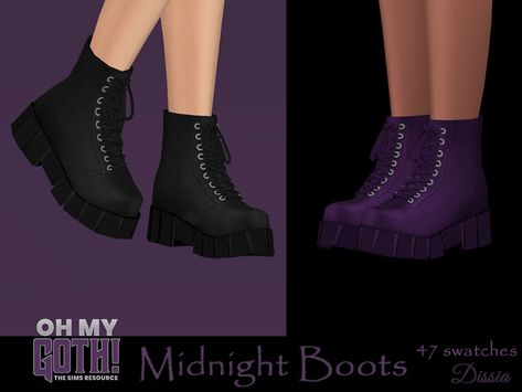 Sims 4 Goth Boots, Sims 4 Shoes Cc, Sims 4 Cc Goth, Alt Shoes, Goth Skirt, Steampunk Skirt, Cc Shoes, Sims 4 Cc Shoes, Goth Shoes