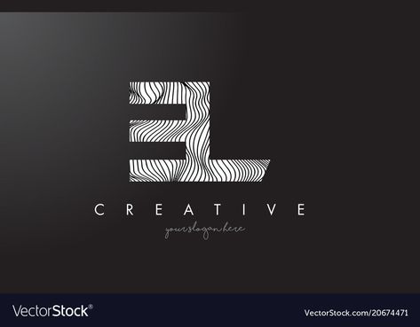 El Logo Design Letter, El Logo Design, L Letter Logo, Lines Texture, L Letter, Logos Ideas, Logo Idea, Line Texture, Texture Vector