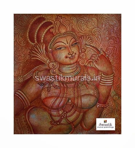 Kerala Traditional Mural Painting Outline Shading  #swastikmurals #keralamurals #keralamuralpainting #mural Swastik Mural Paintings, Mural Painting Outline, Nandalal Bose, Mural Pictures, Mirror Blouse Design, Kerala Art, Kerala Mural Art, Mirror Blouse, Bedroom Storage Ideas