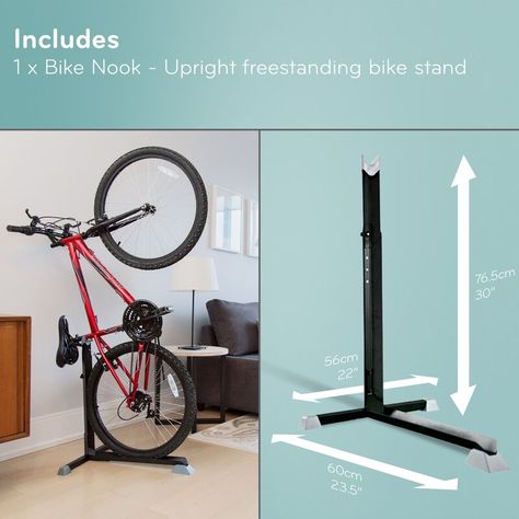 Bike Nook Bicycle Stand, Portable And Stationary Space-saving Rack - Wayfair Canada Bike Nook, Vertical Bike Stand, Freestanding Bike Rack, Bicycle Wall Mount, Indoor Bike Storage, Bike Storage Garage, Bike Storage Rack, Bicycle Stand, Vertical Bike