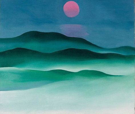 ZANZAN on Instagram: “Georgia O'Keeffe 〰 Pink Moon over Water, 1924 #georgiaokeeffe #pinkmoon” Georgia Okeefe Paintings, Georgia O'keefe Art, Georgia O Keeffe Paintings, Moon Over Water, O Keeffe Paintings, Trees Photo, Georgia Okeefe, Georgia O Keeffe, O Keeffe