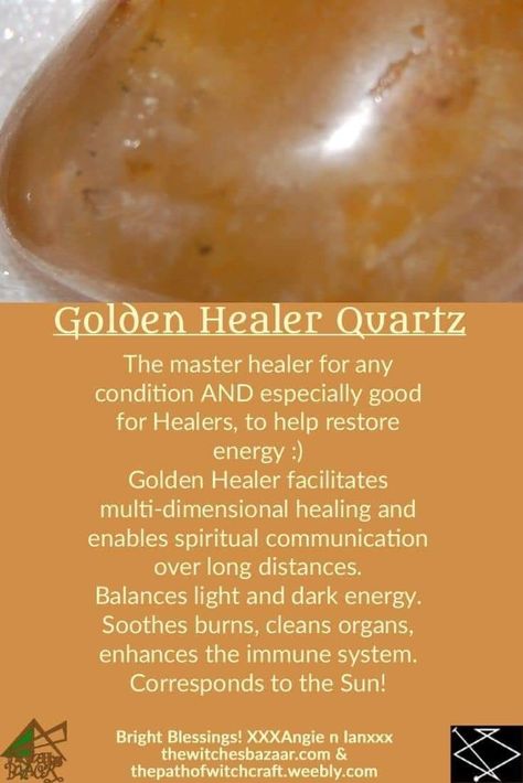 Witchcraft Crystals, Quartz Meaning, Golden Healer Quartz, Hematoid Quartz, Golden Quartz, Rocks And Fossils, Golden Healer, Crystal Grids, Crystals Healing Properties