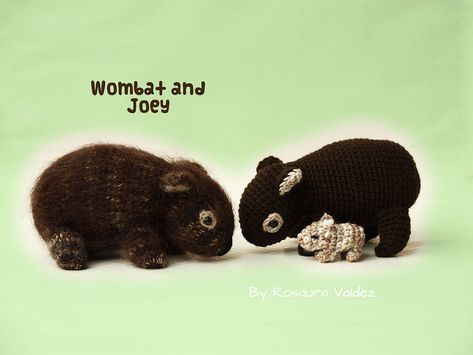 Wombat Stew, Addi Machine, Cute Wombat, Baby Wombat, Tablet Weaving Patterns, Baby Joey, Animal Craft, Knit Toys, Australian Gifts