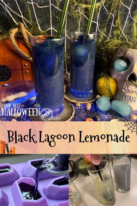 Black Lagoon Lemonade Recipe Halloween Craft Projects, The Black Lagoon, Easy Halloween Food, Halloween Food Treats, Lemonade Recipe, Halloween Baking, Boozy Drinks, Halloween Cocktails, Holiday Planner