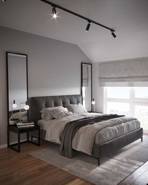 Grey Room Ideas Bedroom, Bedroom Inspiration Grey, Grey Bedroom Design, Gray Bedroom Walls, Koti Diy, Grey Bedroom Decor, Small Bedrooms, Grey Room, Design Room