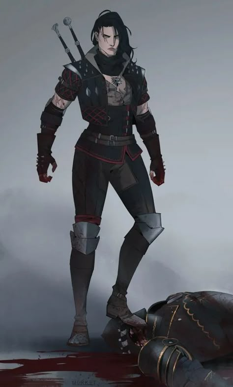 The Witcher Female Character, Witcher Oc, Blood Hunter, Wolf Character, Witcher Art, Female Character Concept, Dungeons And Dragons Characters, Fantasy Armor, Fantasy Warrior