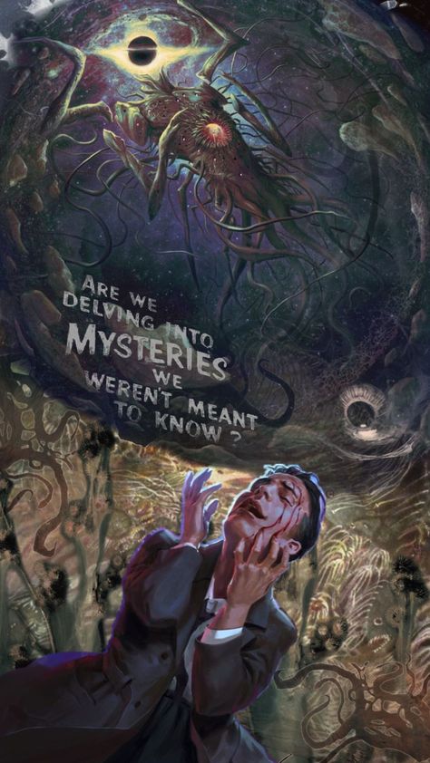 #lovecraftian #cthulhu #horror #cosmic Lovecraft Aesthetic, Lovecraft Art, Call Of Cthulhu Rpg, Weird Fiction, Lovecraftian Horror, Horror Aesthetic, Mtg Art, Hp Lovecraft, Eldritch Horror