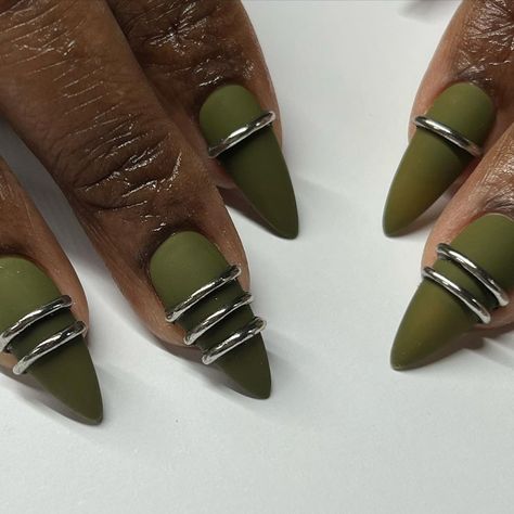 AVANT-GARDE GREEN @the_gelbottle_inc Artist @nailedbyliv___ | Instagram Yellow Nails, August 1, Welcome Back, Gel Nails, Around The World, Nails, The World, Green, On Instagram