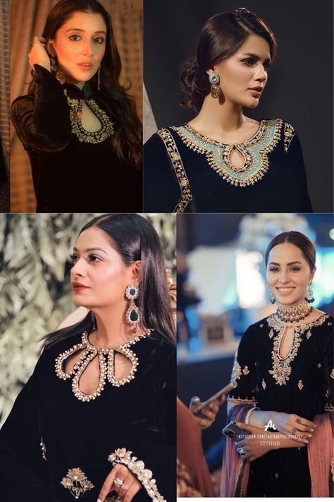 Velvet Suit Sleeves Design, Pakistani Dress Neck Designs Latest, Valvet Suite Design Indian, Neck Design For Velvet Suit, Neck Designs For Velvet Kurtis, Velvet Kurti Neck Designs, Velvet Latest Design, Velvet Suit Back Neck Design, Neck Designs For Velvet Suits