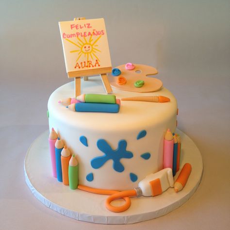 Art Cake Ideas, Painter Cake, Art Party Cakes, Art Birthday Cake, School Cupcakes, Teacher Cakes, Artist Cake, School Cake, Art Cake