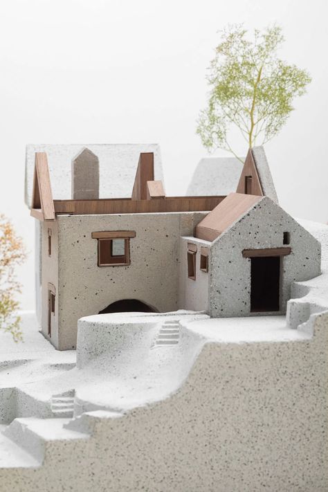 House Cinsc. A retreat among the peaks, ATOMAA « Beta Architecture Stone Mountain House, Landscape Italy, Rural Architecture, Wood And Concrete, House Restoration, Wrapping Presents, Architectural Model, Italian Alps, Stone Arch