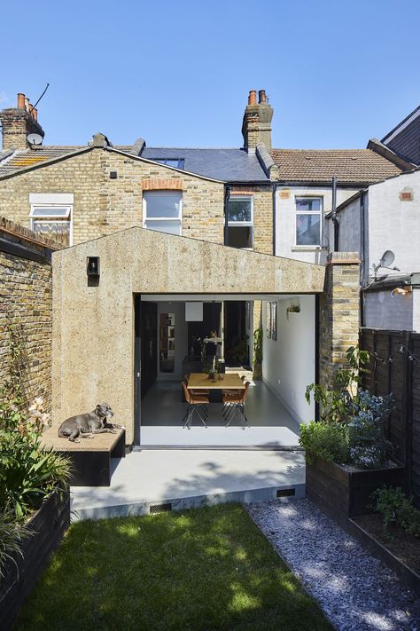 Modern Outdoor Dining Sets, Cork House, Larch Cladding, London Garden, Rear Extension, London Property, Victorian Terrace, Kitchen Extension, Concrete Patio