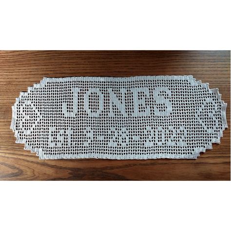 Cotton Anniversary Gift - crochet name doily only (no frame) Crochet Anniversary Gift, Crochet Name Doily, Crochet Name, Crochet Wedding Gift, Crochet Letters, Cotton Anniversary Gifts, Mosaic Crochet, Cotton Anniversary, Gift Crochet