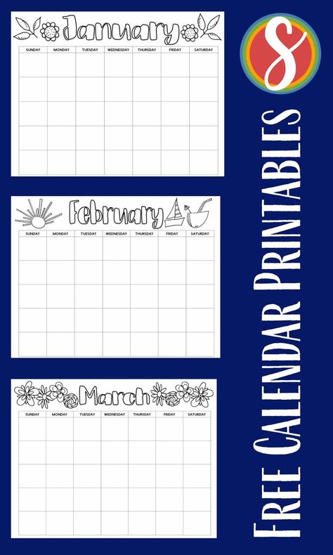 Fill In Calendar Free Printable, 2024 Coloring Calendar Printable Free, Coloring Calendar 2024, Month Printables Free, Blank Monthly Calendar Printable Free, Printable Months Of The Year, March Calendar Printable, Printable Meal Planner Monthly, Teachers Assistant