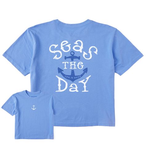 Women's Seas the Day Iron Anchor  Boxy Crusher Tee Seas The Day, Henley Tee, Pink Men, Graphic Tees Vintage, Matching Tees, Ladies Tee Shirts, Help Kids, Men Fits, Children In Need