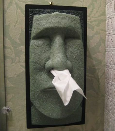 Tiki Head, Tissue Dispenser, Bathroom Gadgets, Deco Originale, High Tech Gadgets, Tissue Box Holder, Unusual Things, Take My Money, Cool Inventions