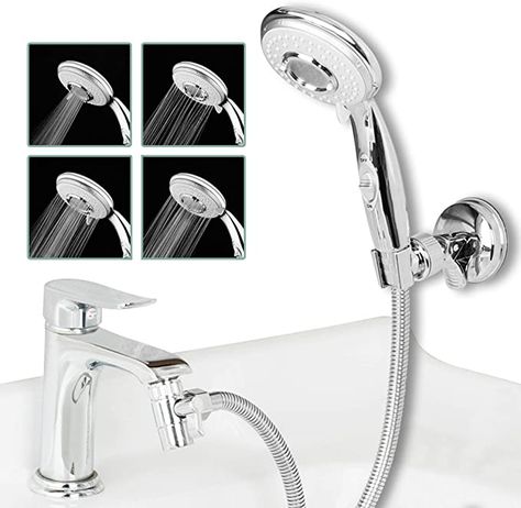 Senior Bathroom Design, Bathtub Spout, Portable Bathtub, Bathroom Garden, Bathtub Bathroom, Hair Washing, Shower Head Holder, Shower Holder, Dog Shower