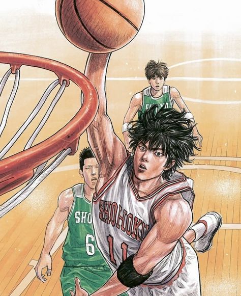 Uncanny Face, Basketball Manga, Kaede Rukawa, Sakuragi Hanamichi, Slam Dunk Manga, Slam Dunk Anime, Basketball Anime, Ball Aesthetic, Anime Lineart