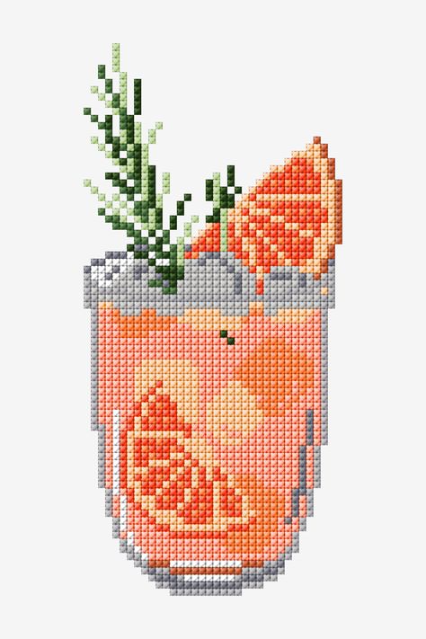 Cross Stitch Fruit, Easy Cross Stitch Patterns, Cross Stitch Kitchen, Small Cross Stitch, Pola Kristik, Mini Cross Stitch, Pola Sulam, Cute Cross Stitch, Simple Cross Stitch