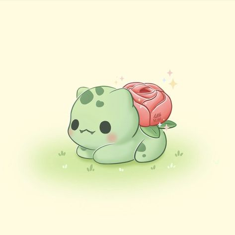 Cute Bulbasaur, Book Cover Background, Animal Anime, Baby Art, Kawaii Drawings, Very Excited, Cute Doodles, Disney Art, Food Art