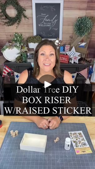 18K views · 368 reactions | Dollar Tree DIY - Box riser w/embossed sticker 
#diydecor #diycrafts #diy #creativesarah #dollartreecraft #dollartreediy #dollartreecrafts #dollartreefinds #dollartree | Creative Sarah at Home | Creative Sarah at Home · Original audio Diy Primitive Decor, Embossed Sticker, Dollar Tree Finds, Crafts Hacks, Tree Diy, Dollar Tree Crafts, Dollar Store Crafts, Diy Box, Dollar Store Diy