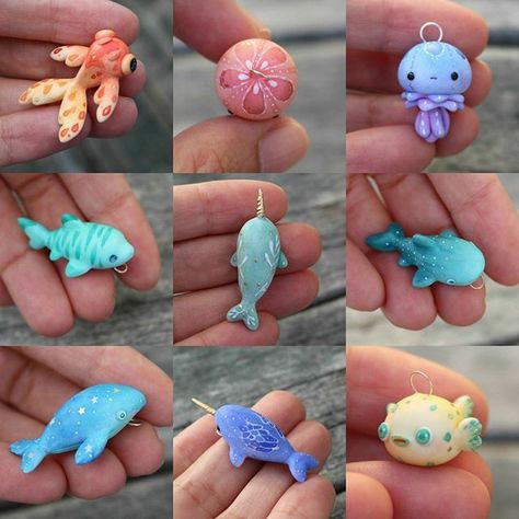 Polymer Clay Kawaii, Puffer Fish, Tanah Liat, Clay Diy Projects, Polymer Clay Animals, Cute Polymer Clay, Polymer Clay Miniatures, Clay Animals, Cute Clay