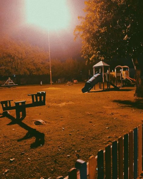 Rainy Playground Aesthetic, Empty Playground Aesthetic, Old Park Aesthetic, Playground Astethic, Old Playground Aesthetic, 80s Playground, Park Playground Aesthetic, Liminal Playground, Play Ground Aesthetic