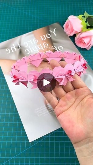 "Create a Beautiful Love Bow Crown: Easy Origami Tutorial. "Hashtags:#HandmadeDIY #Handmade #Origami #OrigamiTutorial #LearnableSeries |  paper craft ideas  |  paper craft ideas  · Original audio Easy Origami Tutorial, Origami Crown, Craft Ideas Paper, Origami Tutorial Easy, Paper Crown, Paper Craft Ideas, Paper Bow, Paper Crowns, Easy Origami