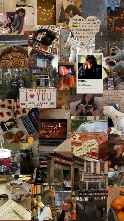 Fall Vibes Gilmore, Autumn Aesthetic Vision Board, Gilmore Girls Fall Background, Fall Aesthetic Wallpaper Gilmore, Fall Background Gilmore, Fall Aesthetic Rory Gilmore, Vision Board Fall Aesthetic, Vision Board Halloween, Fall 2023 Vision Board