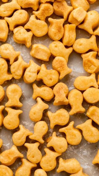 Cheezy Vegan Goldfish-style Crackers Recipe - Forager Project Vegan Pumpkin Pie Bars, Snack For School, Snickerdoodles Recipe, Vegan Apple Cake, Dairy Free Bread, Pumpkin Snickerdoodles, Cheddar Crackers, Crackers Recipe, Snickerdoodle Recipe