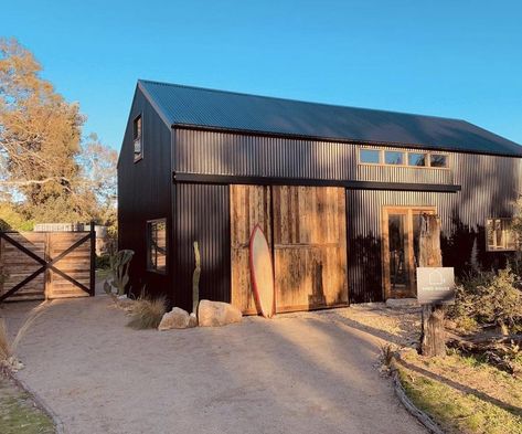 Barn for Rent in Phillip Island, Phillip Island, VIC, AU. One of Australia’s most celebrated shed homes.... the house that Launched “Shed House Australia” and made the cover of domain magazine for... Shed House, House Australia, Outdoor Bathtub, Open Loft, Phillip Island, Shed Home, Black Barn, We Shed, Barns Sheds