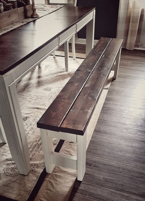 DIY Farmhouse Bench for Dining Table – THE PERFECTLY IMPERFECT LIFE Dining Room Table Bench Diy, Bench For Dining Table, Diy Farmhouse Bench, Farmhouse Dining Table Set, Farmhouse Style Dining Table, Farmhouse Bench Diy, Farmhouse Table With Bench, Build A Farmhouse Table, Diy Wood Bench