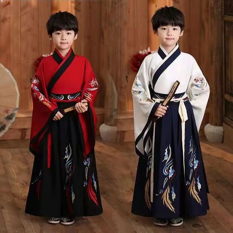 Chinese New Year Outfit Men, China Outfits Style, Chinese Traditional Dress Men, Chinese Outfits Traditional, Chinese Dress For Kids, Chinese Traditional Clothing Men, Traditional Dress For Boy, Traditional Dresses For Kids, Japan Costume