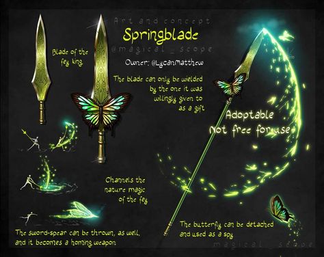 Magic Swords Fantasy, Magic Items Fantasy Art, Fey King, Magic Wand Art, Fantasy Tools, Garden Edge, Dnd Magic, Spirit Magic, Piskel Art