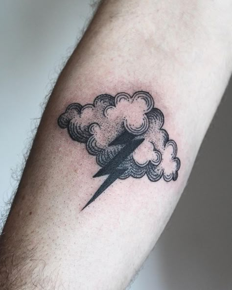 Cloud Simple Tattoo Moon And Lightning Tattoo, Storm Cloud Tattoo, Lightning Tattoos, Cloud Tattoo Design, Storm Tattoo, Lightning Bolt Tattoo, Lightning Tattoo, Bolt Tattoo, Tato Minimal