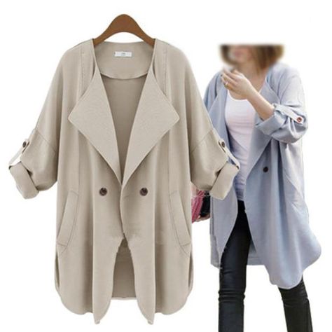 Long Brown Coat, Long Outerwear, Khaki Coat, Brown Trench Coat, Khaki Trench Coat, شال كروشيه, How To Fold Sleeves, Blue Trench Coat, Lapel Coat