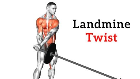 The Landmine Rotation is a great movement for strengthening the core and the shoulders. The Landmine Rotation is also referred to as a Landmine Rainbow. Landmine Workout, Landmine Exercises, Heel Touches, Abs Exercises, Exercise Ideas, Bicycle Crunches, Best Abs, Russian Twist, Ab Workout At Home