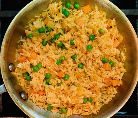 Spanish Rice with Peas and Carrots Mexican Rice Peas And Carrots, Spanish Rice And Peas, Mexican Rice With Peas And Carrots, Rice Peas And Carrots, Rice With Peas And Carrots, Birra Tacos, Best Taco Meat Recipe, Peas And Carrots Recipe, Rice With Peas