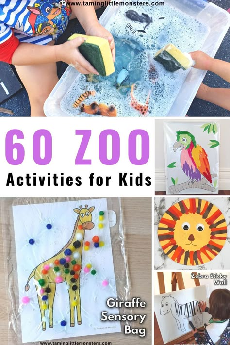 61 Fabulous Zoo Activities for Kids. fun zoo themed play ideas for toddlers and preschoolers. #zoo #wildanimals #toddler #preschool #kindergarten Zoo Animals Crafts For Preschoolers, Zoo Week Preschool Activities, Zoo Animals Activities For Toddlers, Zoo Toddler Activities, Zoo Theme Preschool Activities, Wooden Box Gift Ideas, Zoo Art Preschool, Zoo Crafts For Preschoolers, Zoo Activities For Toddlers