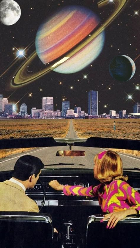 Vintage Space Art, Vintage Futurism, 50s Art, Liminal Space, Aesthetic Space, Trippy Wallpaper, Vintage Space, Retro Futuristic, Retro Futurism