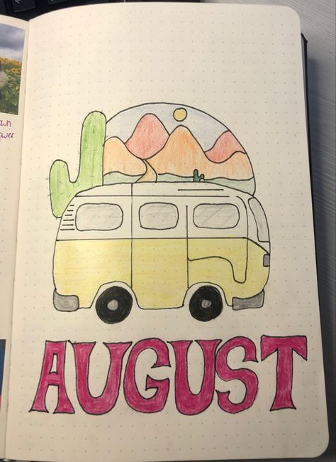 Month Journal Page, August Bullet Journal Cover, Bujo 2023, Month Journal, August Bullet Journal, Journal August, Journal 2025, Bullet Journal August, Journal Cover Page