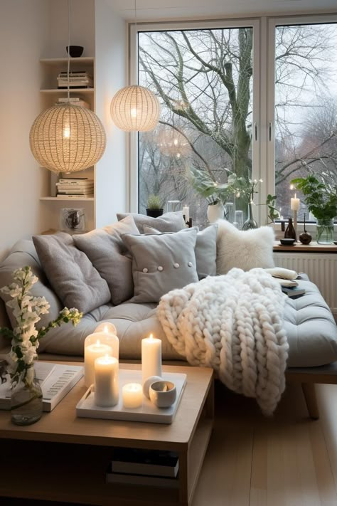 living room ideas Cozy Winter Living Room, Inviting Home Decor, Reading Room Ideas, Reading Cozy, Hygge Living Room, Home Bedroom Ideas, Cozy Home Ideas, Warm Living Room, Cozy Lifestyle