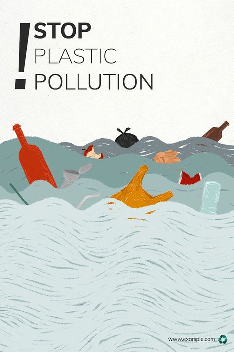 Stop plastic pollution campaign template illustration | premium image by rawpixel.com / Sasi Pollution Campaign, Earth Posters, Stop Plastic Pollution, Campaign Template, Environmental Posters, Ocean Illustration, Ocean Pollution, Water Illustration, Free Illustration Images