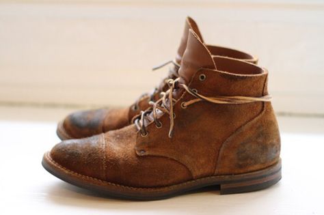 boot... Viberg Boots, Cap Toe Boots, Peacoats, Desert Boot, Mens Fashion Blog, Mens Fashion Rugged, Brown Leather Boots, Dandy, Stylish Men