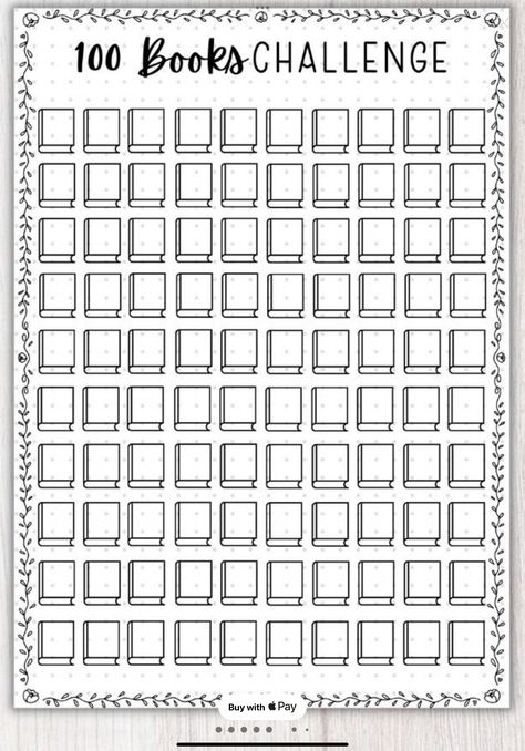 100 Book Challenge Template, 50 Book Challenge Template, 12 Books Challenge Template, Reading Bujo, 100 Book Challenge, Book Bingo, Challenge Template, Journal Key, Empty Notebook