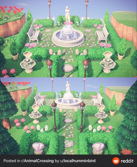 Fairycore Island, Acnh Tips, Ac Ideas, Plaza Design, Motif Acnl, Paving Design, Animal Crossing Guide, City Folk, Qr Codes Animal Crossing