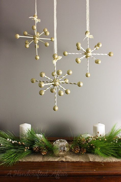 Diy Mid Century Modern Christmas Ornaments, Mid Century Christmas Ornaments Diy, Diy Starburst Ornaments, Mcm Christmas Decor Diy, Atomic Christmas Decor, Mcm Diy, Mid Century Christmas Decor, Modern Christmas Ornaments, Aha Moment