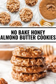 Almond Butter Snacks, Peanut Butter No Bake Cookies, Nut Butter Cookies, Almond Butter Oatmeal, Nut Butter Recipes, Easy No Bake Cookies, Almond Butter Recipes, Almond Butter Cookies, Peanut Butter No Bake