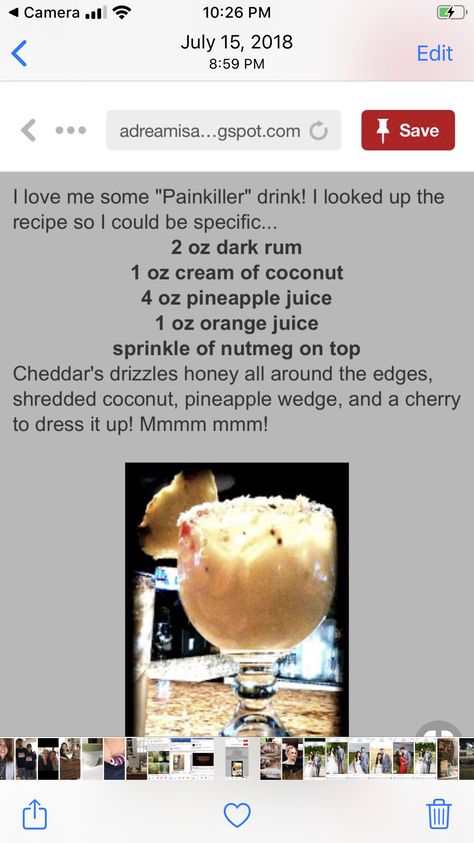 Painkiller Drink, Painkiller Recipe, Dark Rum, Coconut Lime, Painkiller, Shredded Coconut, Adult Drinks, Pineapple Juice, Orange Juice